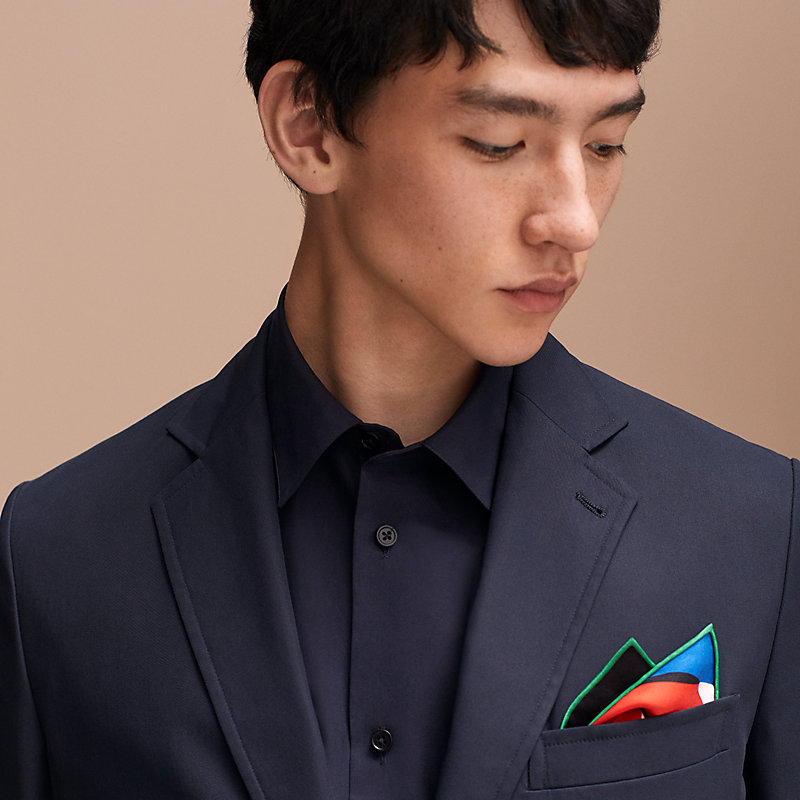 ポケットチーフ “ヴィンテージ”シルク 45 cm 《エル・メス》 | Hermès